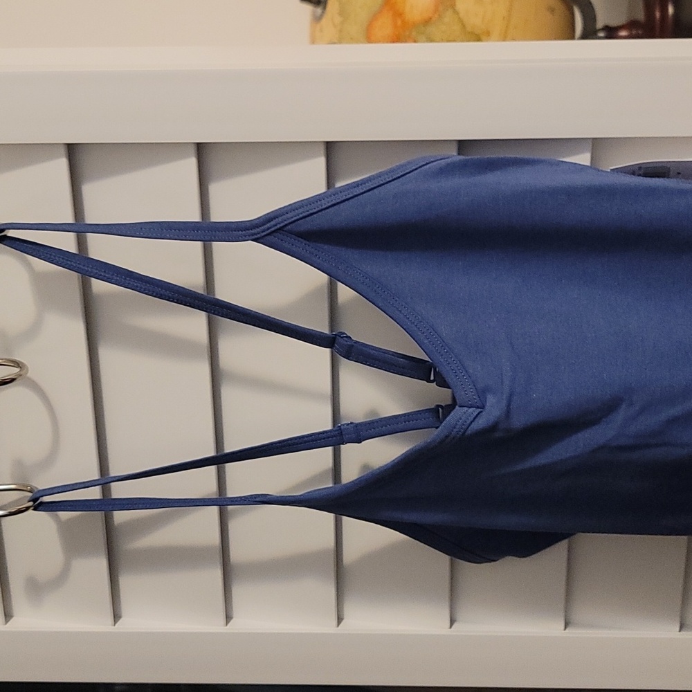 Blue one piece excercise jumpsuit